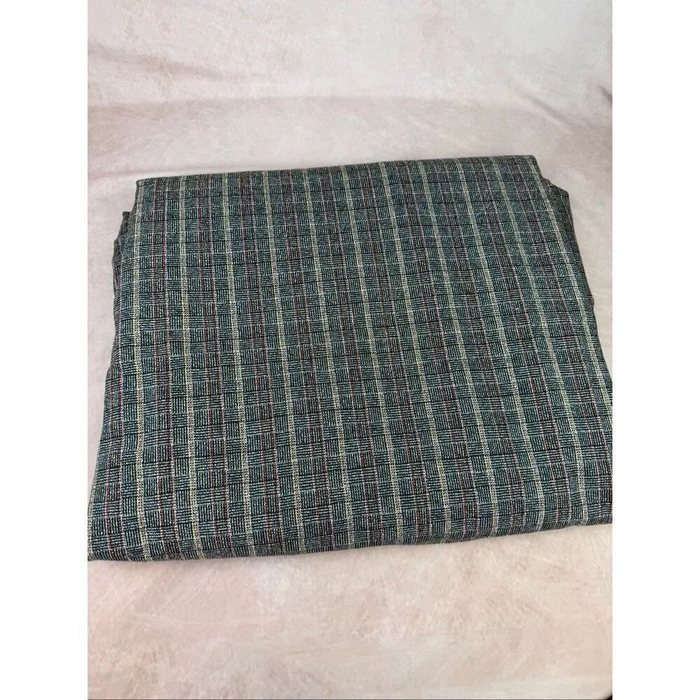 Vintage Tweed? Fabric Geometrical Weave Gray Red Suit Fabric Plaid 65x160” 4.5Y